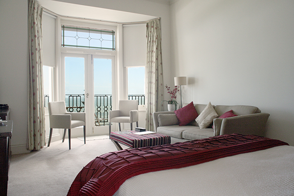 Bedroom with Sea Views at The Hambrough Hotel Ventnor Isle of Wight